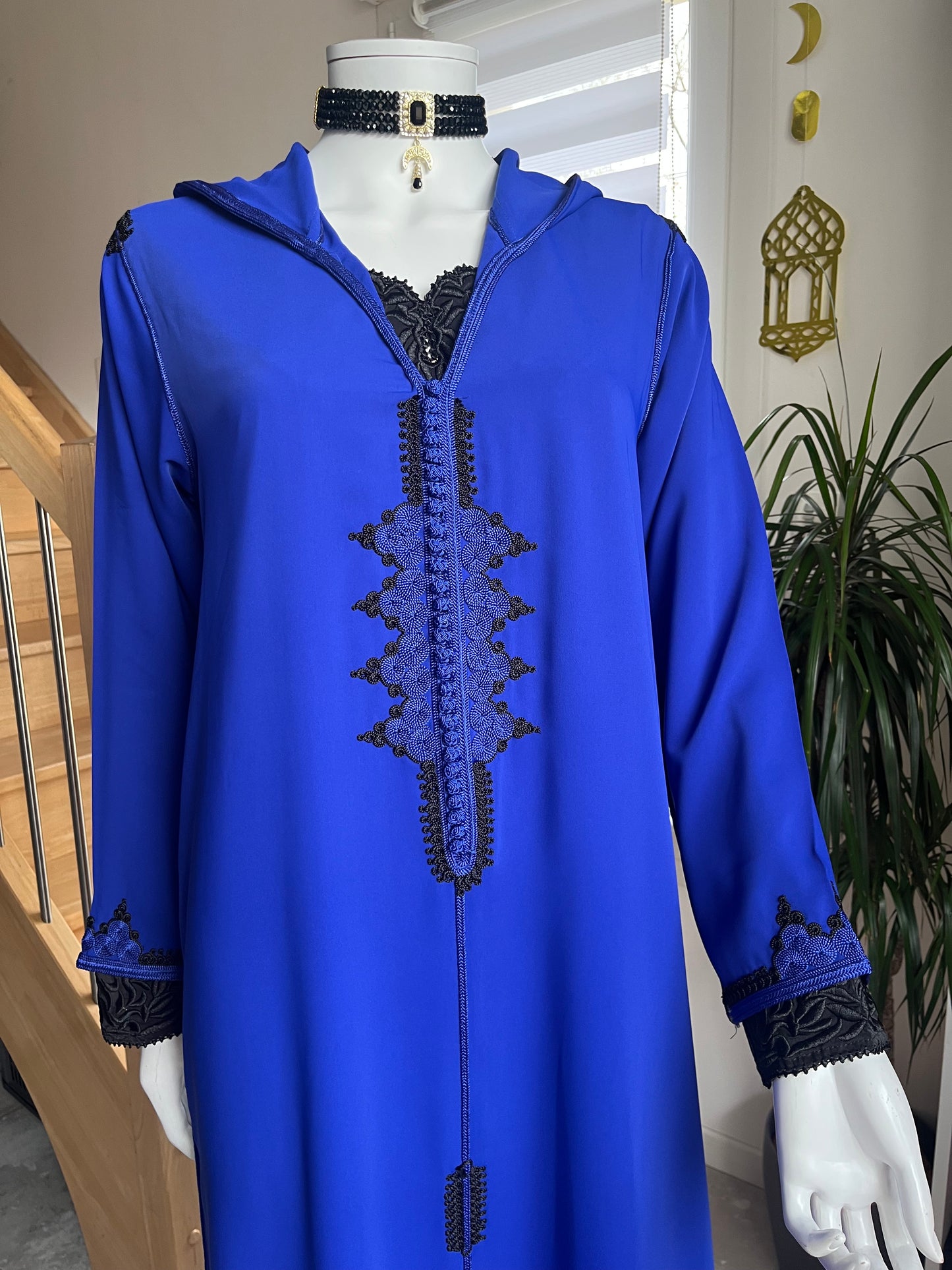 Djellaba Nour 2p - Bleu/Noir
