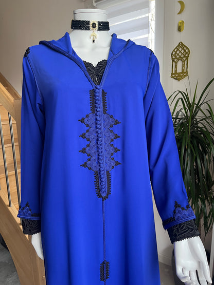 Djellaba Nour 2p - Bleu/Noir