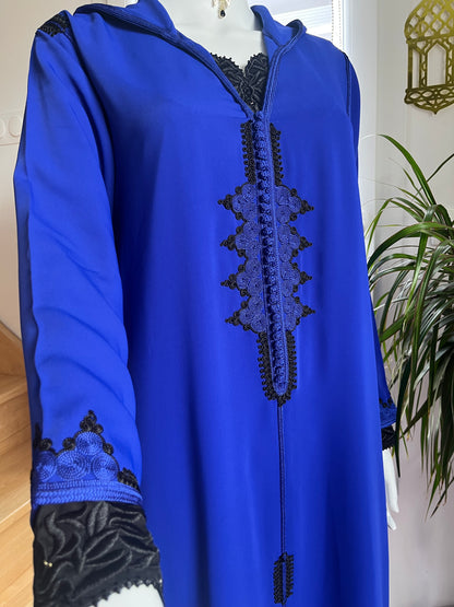 Djellaba Nour 2p - Bleu/Noir