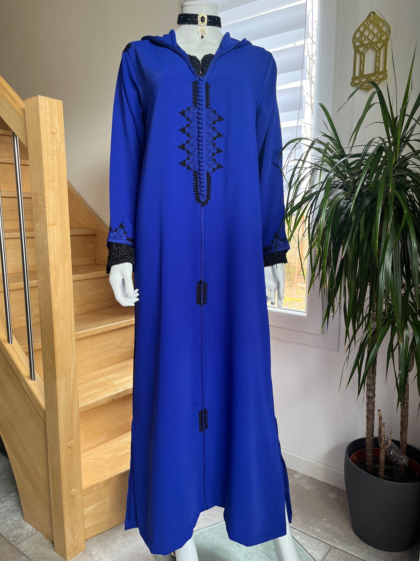 Djellaba Nour 2p - Bleu/Noir