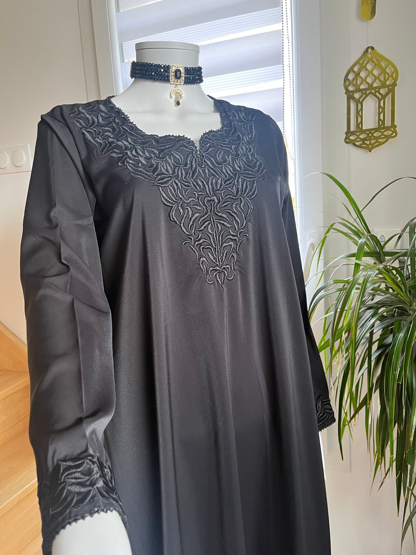 Djellaba Nour 2p - Bleu/Noir