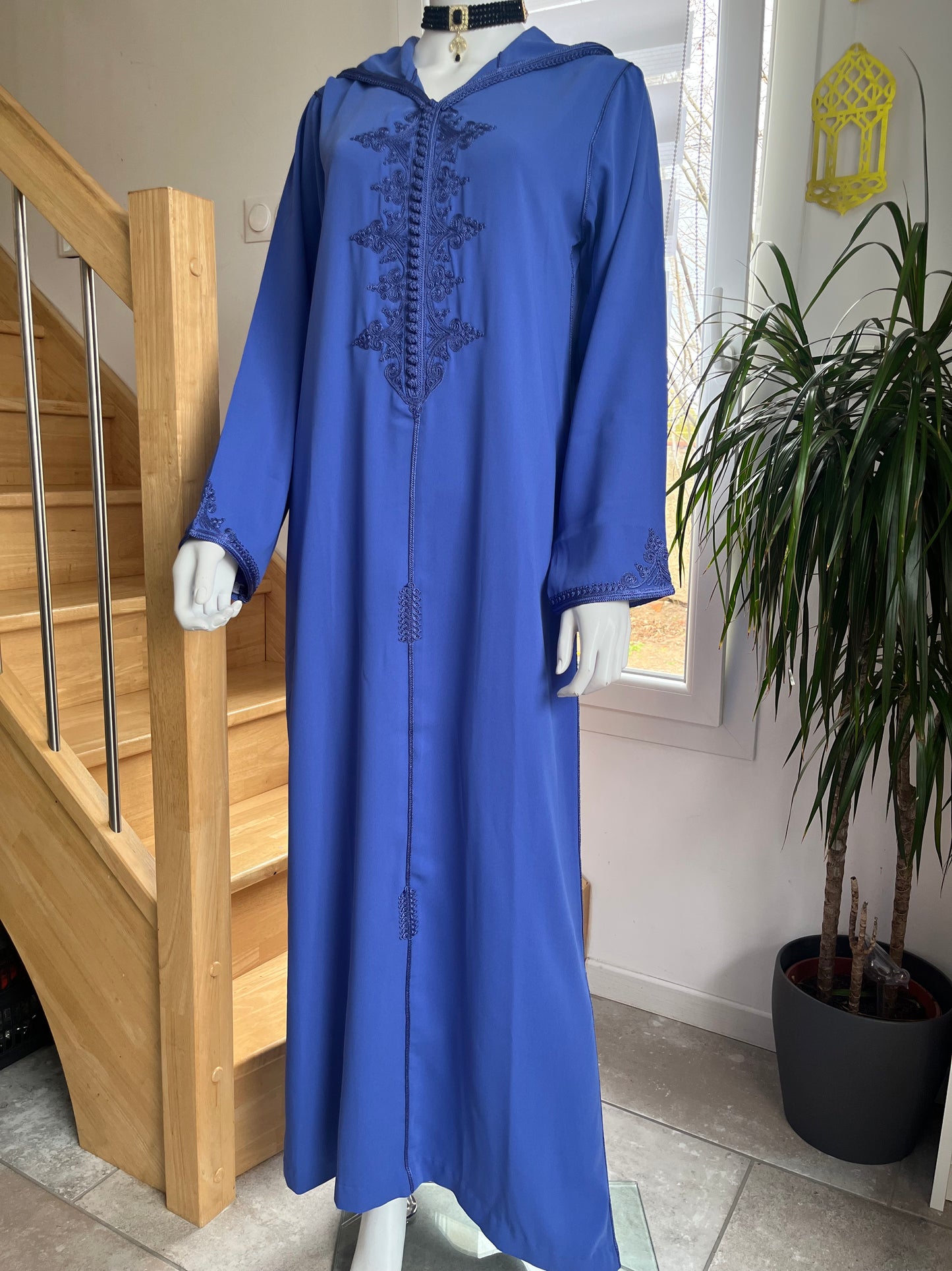 Djellaba Nejma - Bleu barbeau